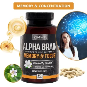 Alpha Brain  for Focus, Concentration and Memory - 90 Capsules